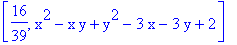 [16/39, x^2-x*y+y^2-3*x-3*y+2]